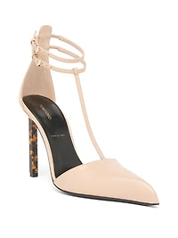 Shiny Kid 105MM Leather T-Strap Pumps