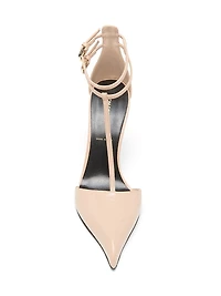 Shiny Kid 105MM Leather T-Strap Pumps