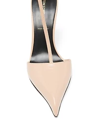 Shiny Kid 105MM Leather T-Strap Pumps