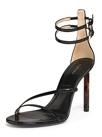 85MM Patent Leather Double Ankle Strap Sandals