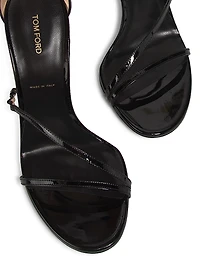 85MM Patent Leather Double Ankle Strap Sandals