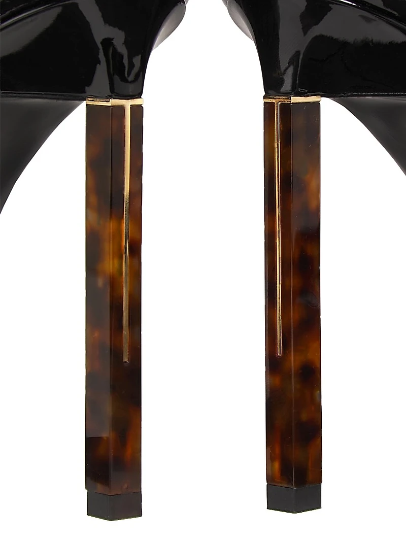 85MM Patent Leather Double Ankle Strap Sandals