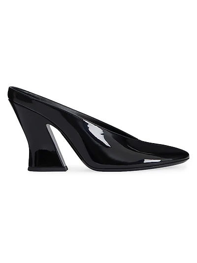 Sculpted Heeled Mules Patent Leather