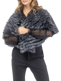 Toscana Shearling Lamb Layered Capelet