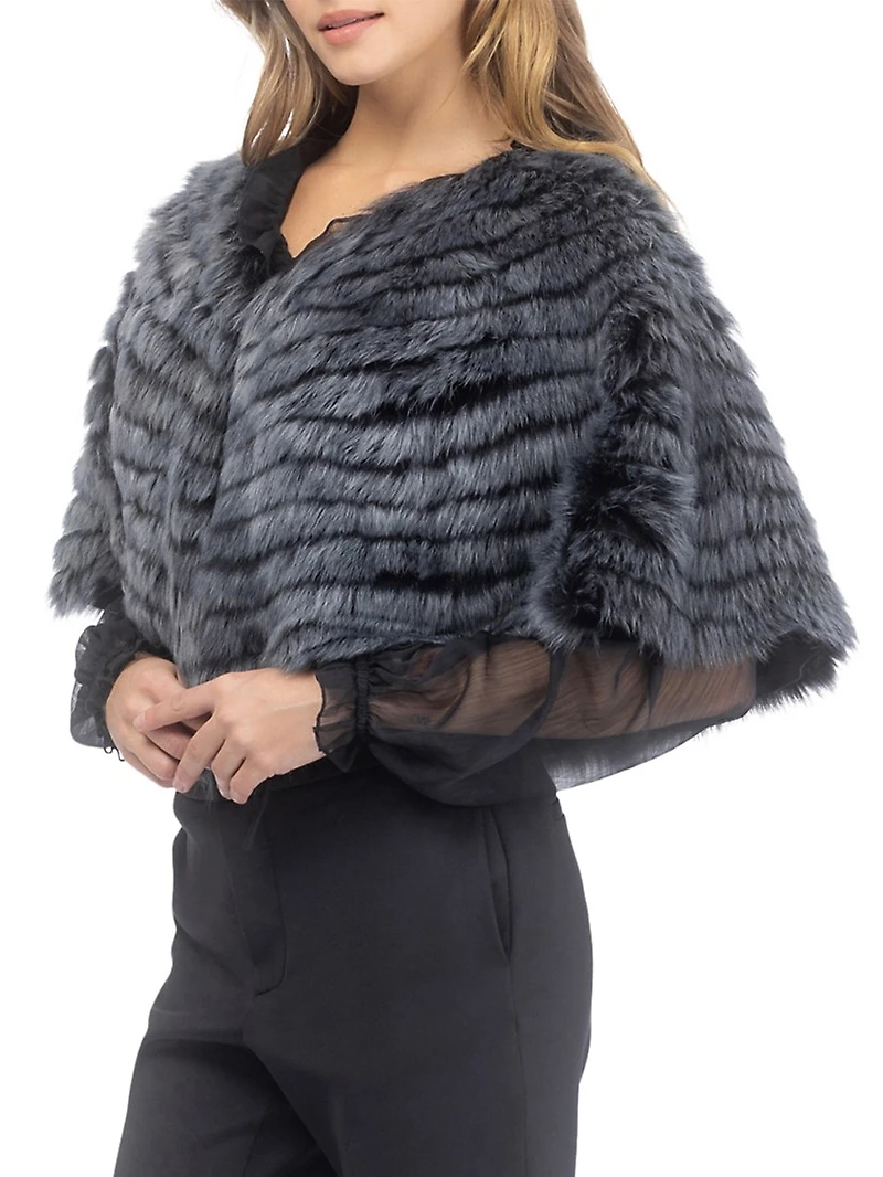 Toscana Shearling Lamb Layered Capelet