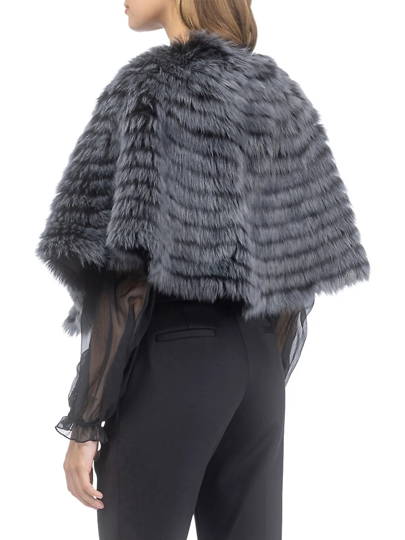 Toscana Shearling Lamb Layered Capelet