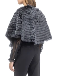 Toscana Shearling Lamb Layered Capelet