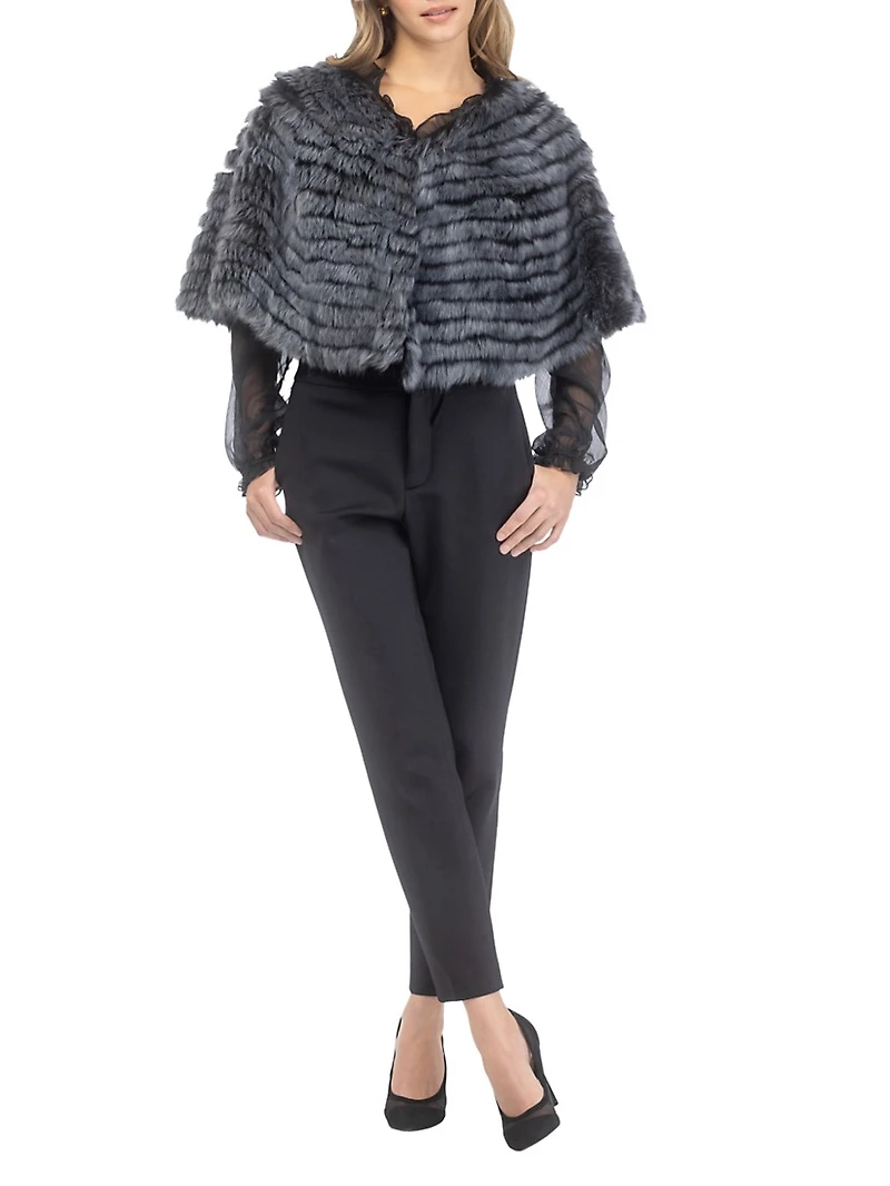 Toscana Shearling Lamb Layered Capelet