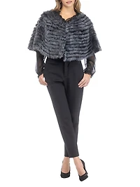 Toscana Shearling Lamb Layered Capelet