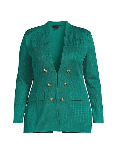 Plus Textured Tailored-Fit Jacket