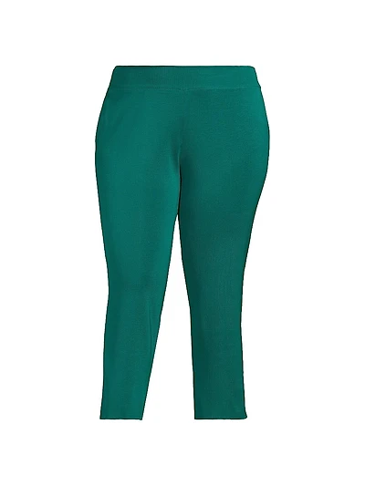 Plus Knit Classic-Cut Ankle Pants