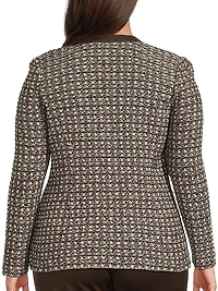 Plus Tweed-Knit Tailored-Fit Jacket