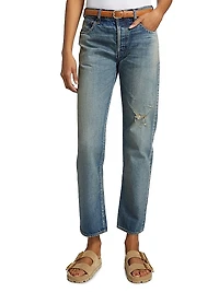 Showell Distressed Straight-Leg Jeans