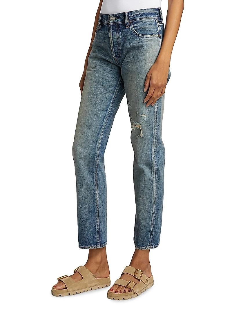 Showell Distressed Straight-Leg Jeans