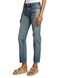 Showell Distressed Straight-Leg Jeans