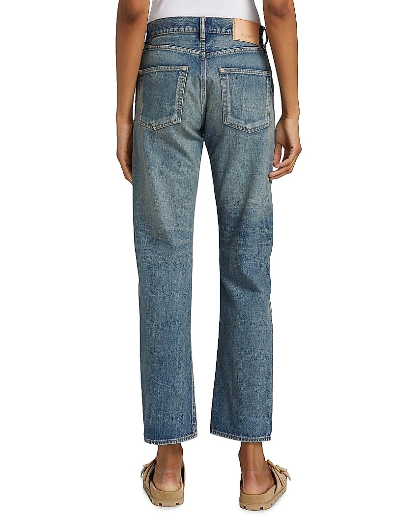 Showell Distressed Straight-Leg Jeans