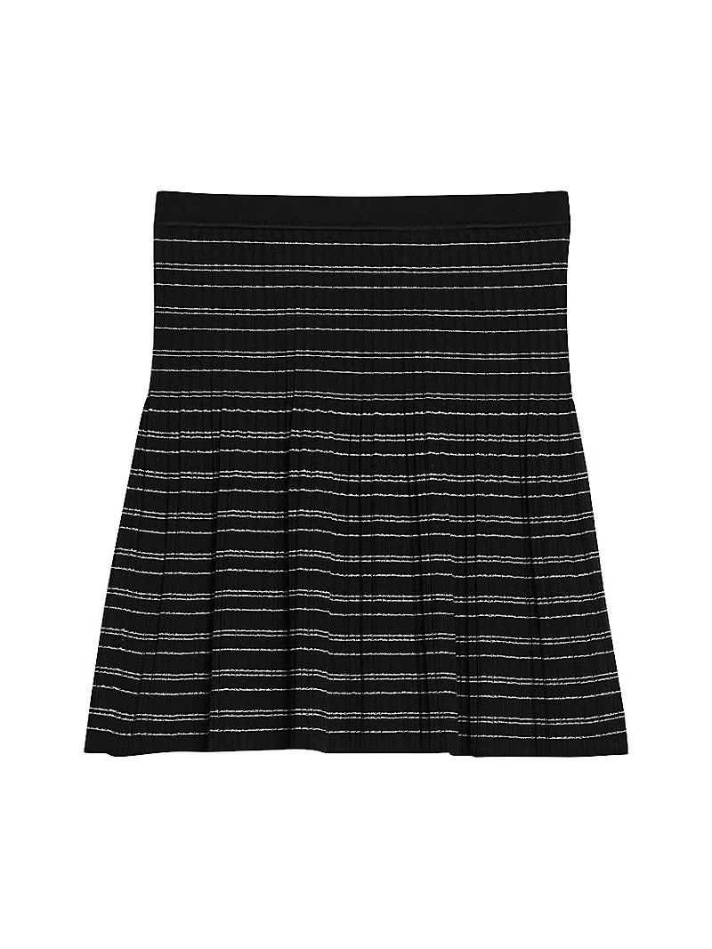 Contrast Striped Knit Miniskirt