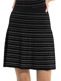 Contrast Striped Knit Miniskirt