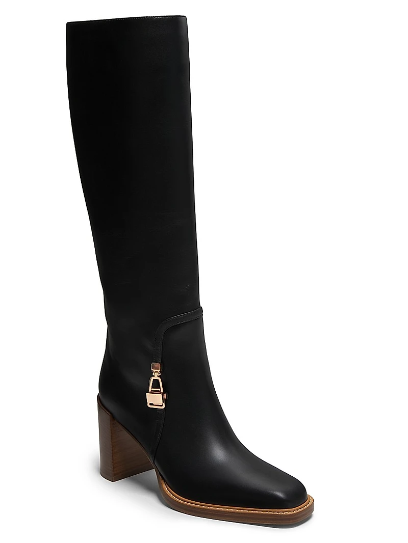 Nina Clasp 80MM Leather Boots