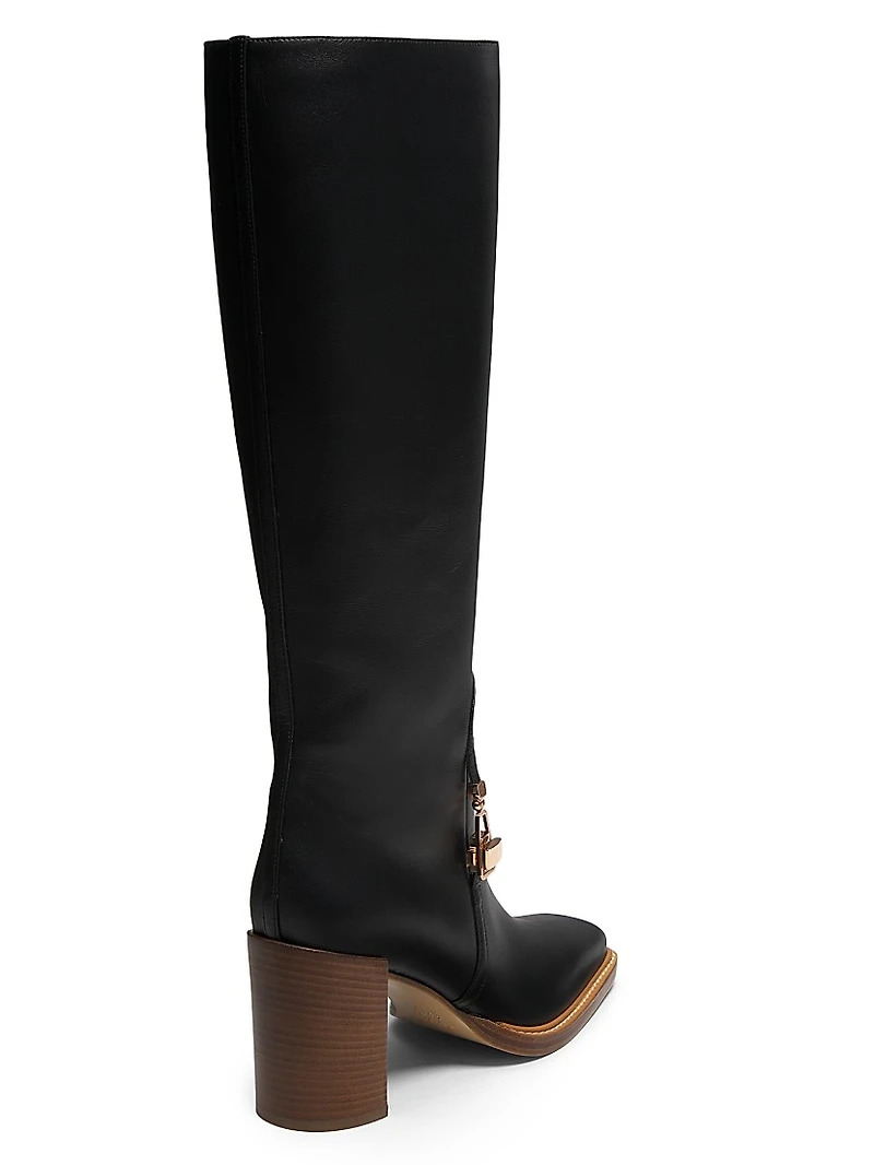 Nina Clasp 80MM Leather Boots