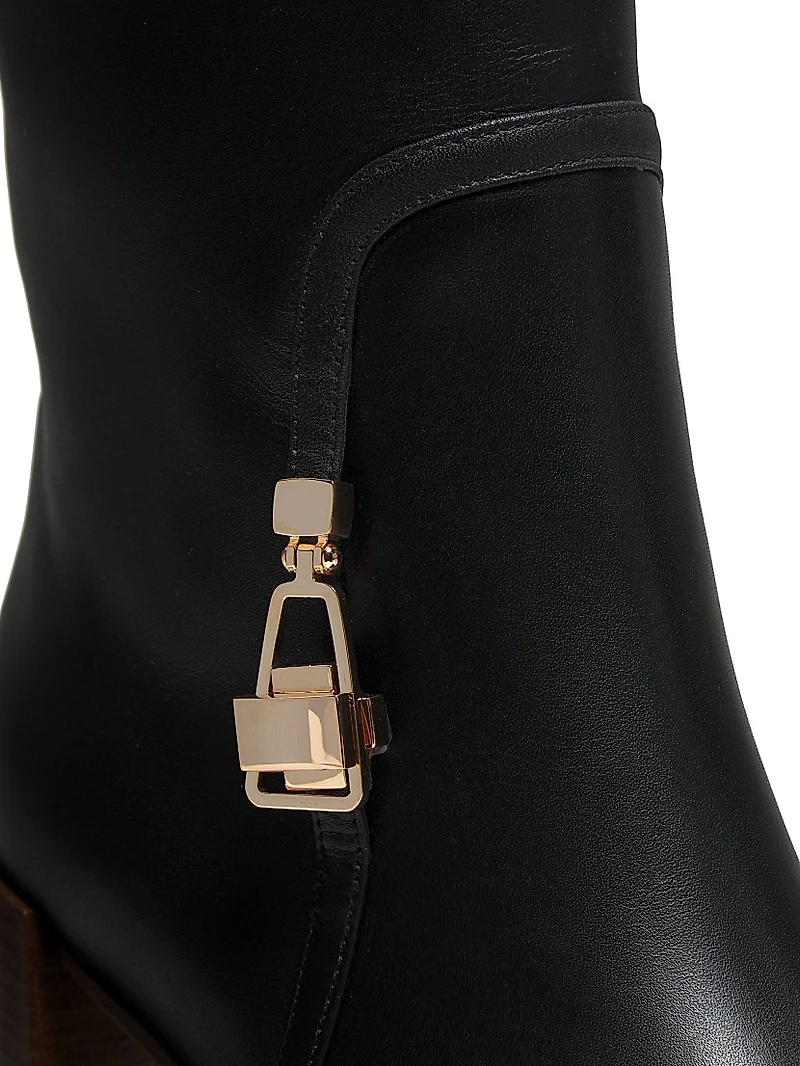 Nina Clasp 80MM Leather Boots