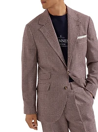 Wool, Cashmere and Silk Prince of Wales Deconstructed Cavallo Blazer