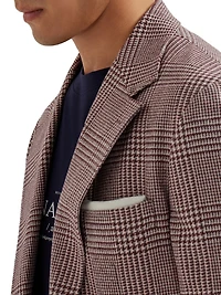 Wool, Cashmere and Silk Prince of Wales Deconstructed Cavallo Blazer