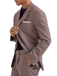 Wool, Cashmere and Silk Prince of Wales Deconstructed Cavallo Blazer