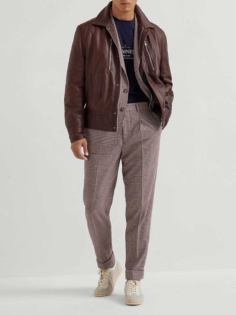 Wool, Cashmere and Silk Prince of Wales Deconstructed Cavallo Blazer