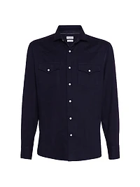 Stretch Cotton Chevron Flannel Easy Fit Western Shirt