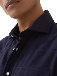 Stretch Cotton Chevron Flannel Easy Fit Western Shirt