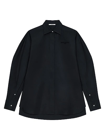 Shirt in Poplin with Embroidery
