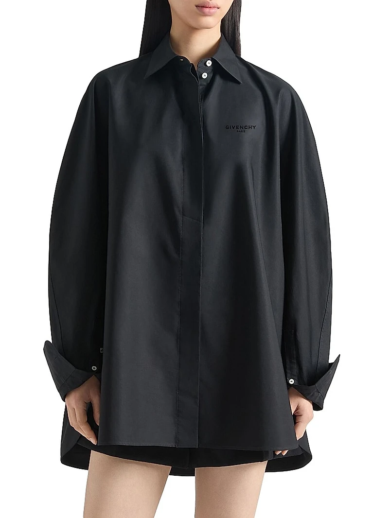 Shirt in Poplin with Embroidery