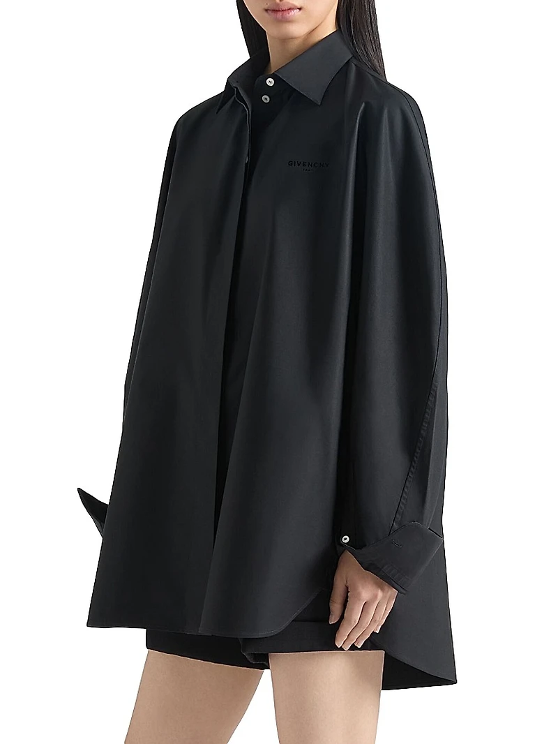 Shirt in Poplin with Embroidery