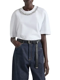 Boxy Fit T-Shirt Cotton with Crystals
