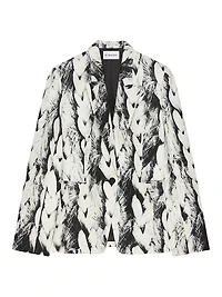 Boxy Fit Jacket Wool with Hair Print