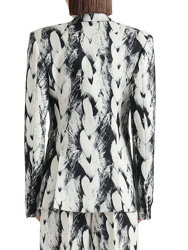 Boxy Fit Jacket Wool with Hair Print