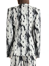 Boxy Fit Jacket Wool with Hair Print