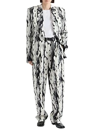 Boxy Fit Jacket Wool with Hair Print
