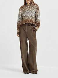 Dazzling Dégradé Embroidery Sweater Mohair and Wool