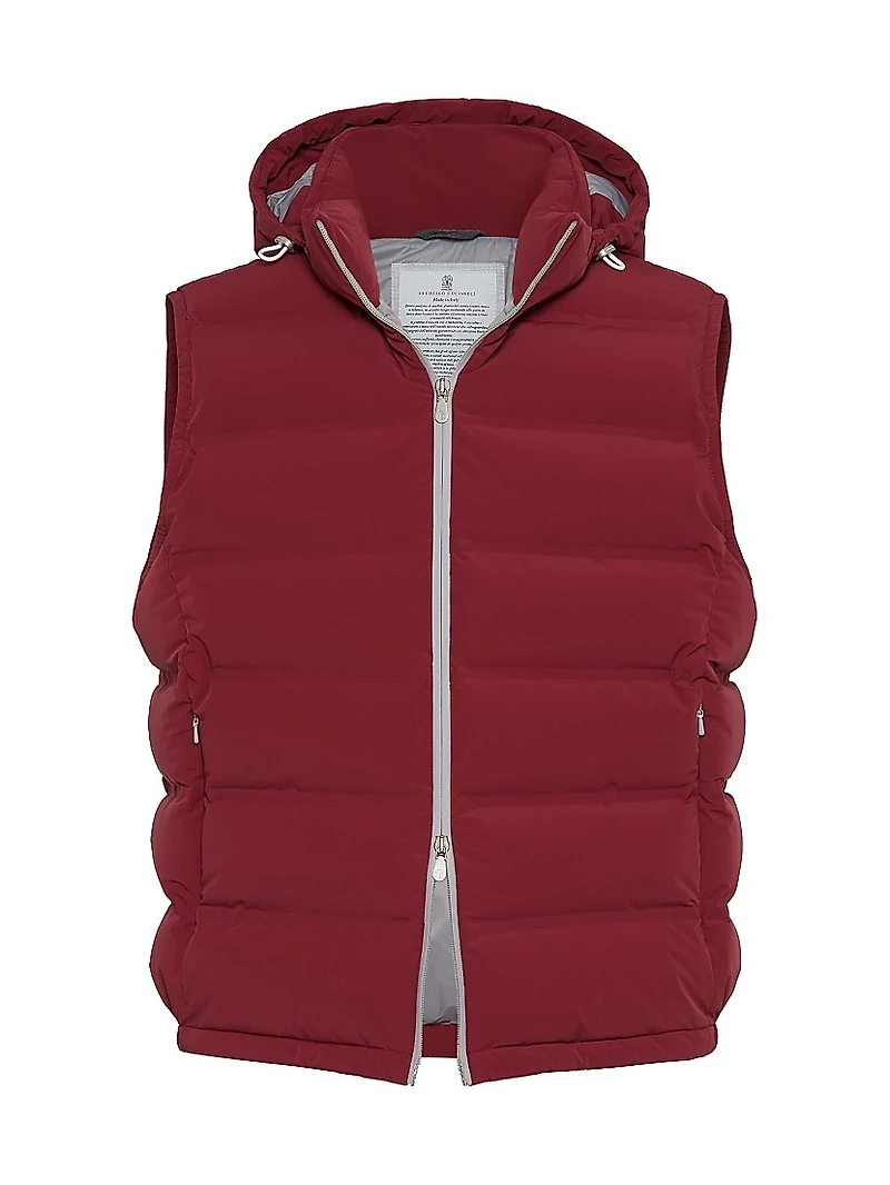 Bonded Taffeta Down Vest with Heat Seams