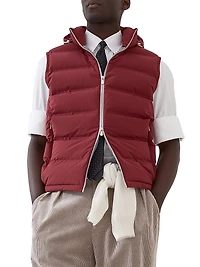 Bonded Taffeta Down Vest with Heat Seams