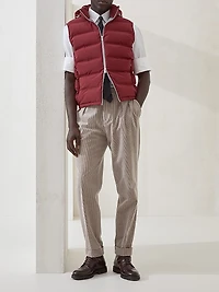 Bonded Taffeta Down Vest with Heat Seams