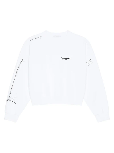 Sweatshirt Fleece with Trompe L'ſil Pattern