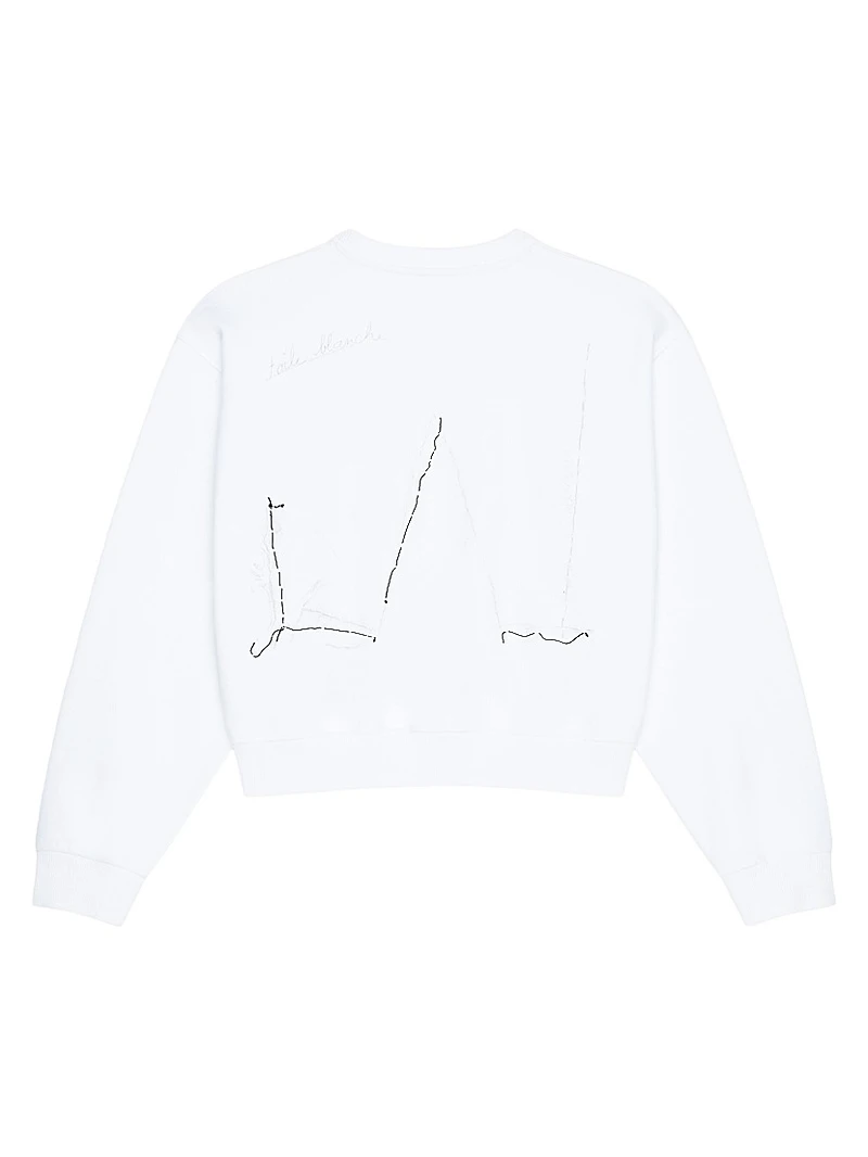 Sweatshirt Fleece with Trompe L'ſil Pattern