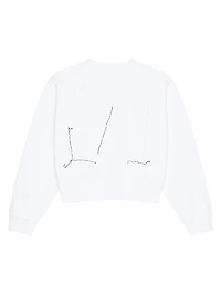 Sweatshirt Fleece with Trompe L'ſil Pattern