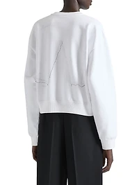 Sweatshirt Fleece with Trompe L'ſil Pattern