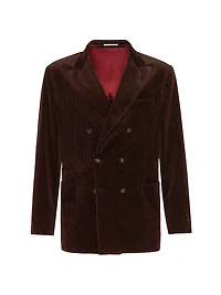 Corduroy One and a Half Breasted Deconstructed Blazer