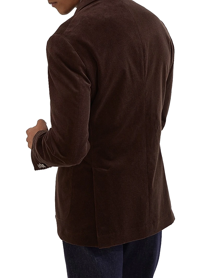 Corduroy One and a Half Breasted Deconstructed Blazer