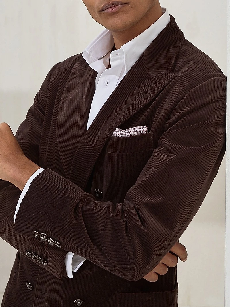 Corduroy One and a Half Breasted Deconstructed Blazer